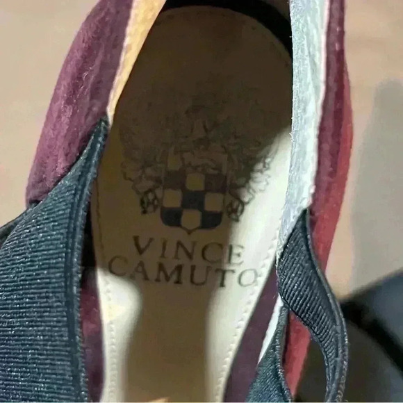 Vince Camuto Nigel Heels Sugar Plum Suede Pointy Toe Elastic Straps Sz 6.5 M - Picture 9 of 10